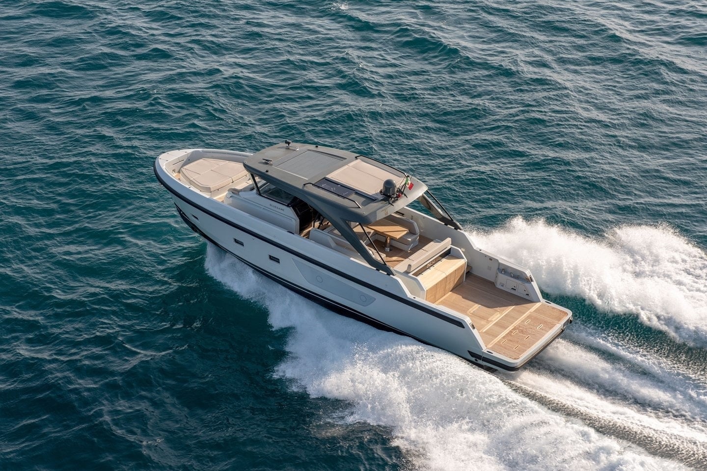 Bluegame BG54 exterior three-quarter stern view