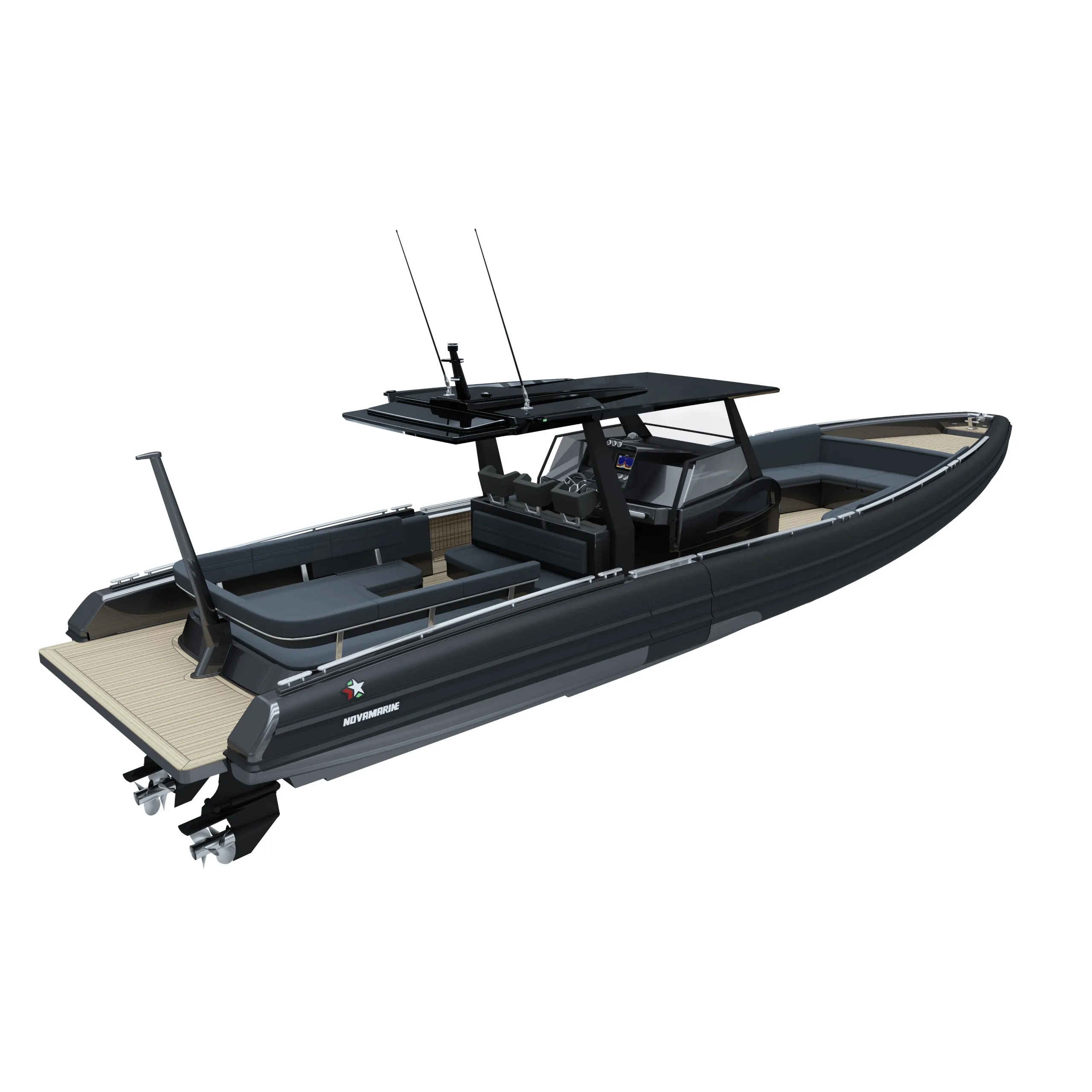 Novamarine BS 120 in-outboard variant, full-resolution bow render